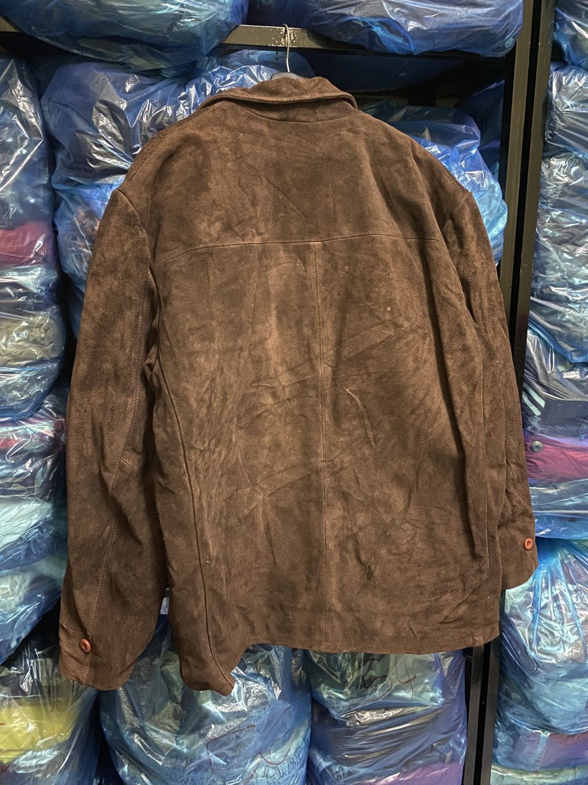 Old Navy Vintage Old Navy Brown Genuine Suede Leather Button Jacket Size US L / EU 52-54 / 3 - 7 Thumbnail