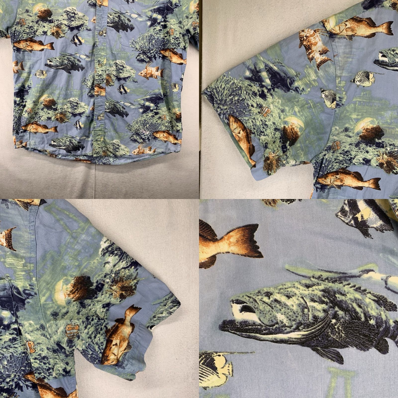 Vintage VINTAGE Reel Legends Men's Fishing Shirt XL Short Sleeve Casual Nautical Cotton Blue 90s Beach Size US XL / EU 56 / 4 - 8 Thumbnail