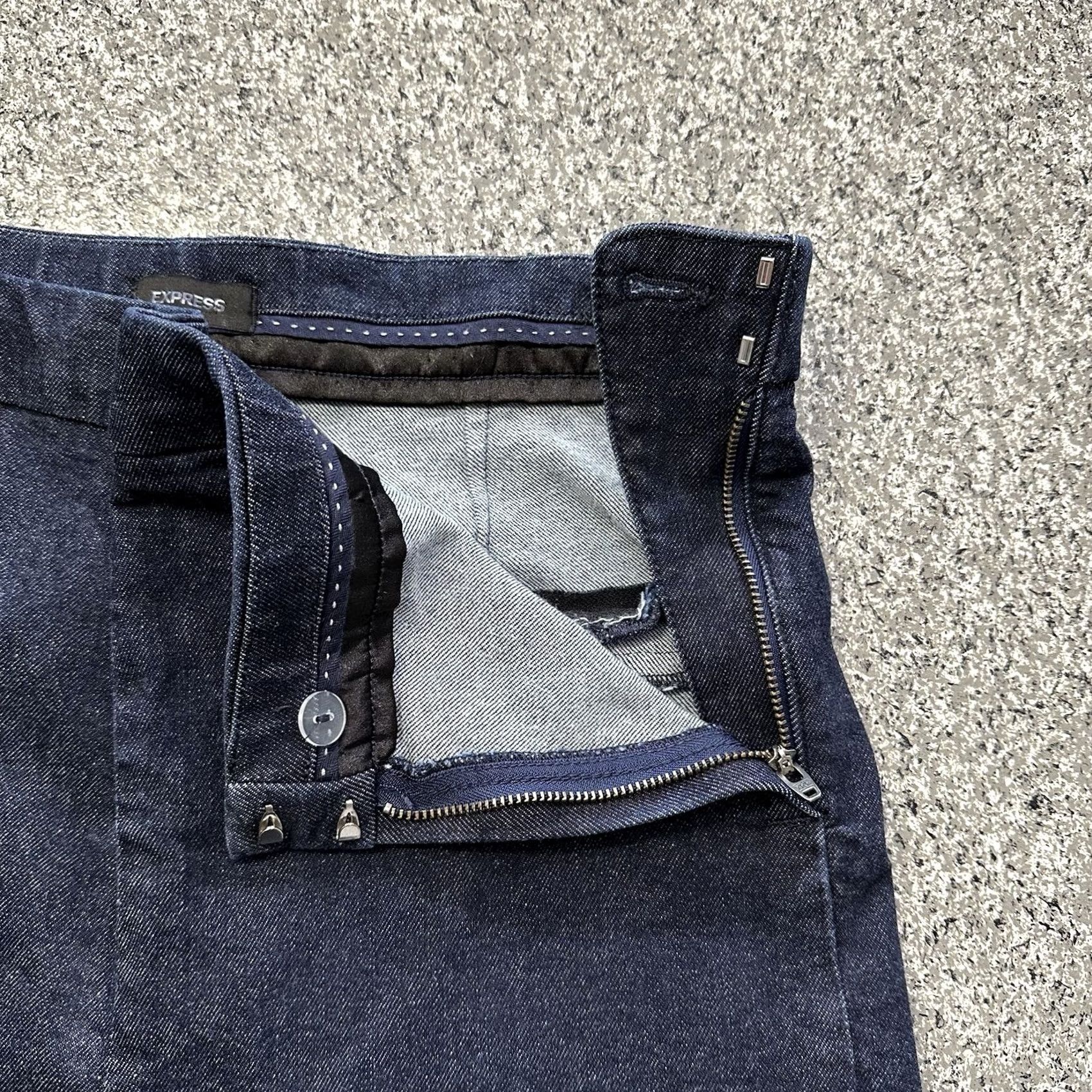 Gap VINTAGE Express Flare Denim Pants Womens 12R 31x32 Super High Rise Stretch Side Zip Size 24" / US 00 / IT 34 - 5 Thumbnail