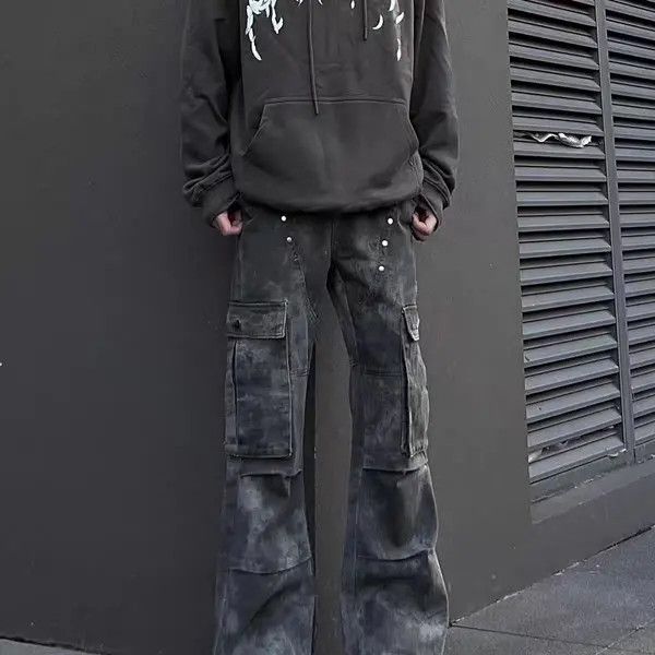 Japanese Brand Mizuho x Miyo Camouflage Grey Work Loose Hip Hop Jeans Size US 32 / EU 48 - 8 Thumbnail