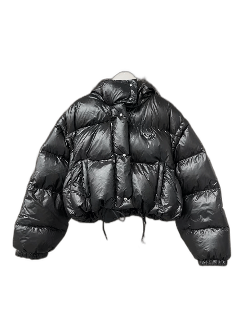 Prada Black Short Puffer Jacket with Removable Sleeves -250