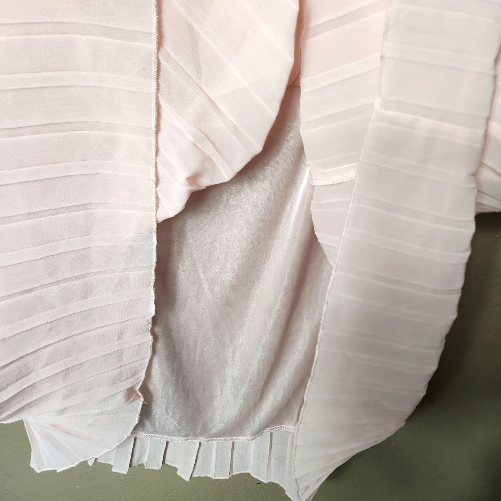Joie Joie Womens L Skirt Maxi Micro Box Pleated Pastel Blush Pink w/Belt Size 36" / US 14 / IT 50 - 5 Thumbnail