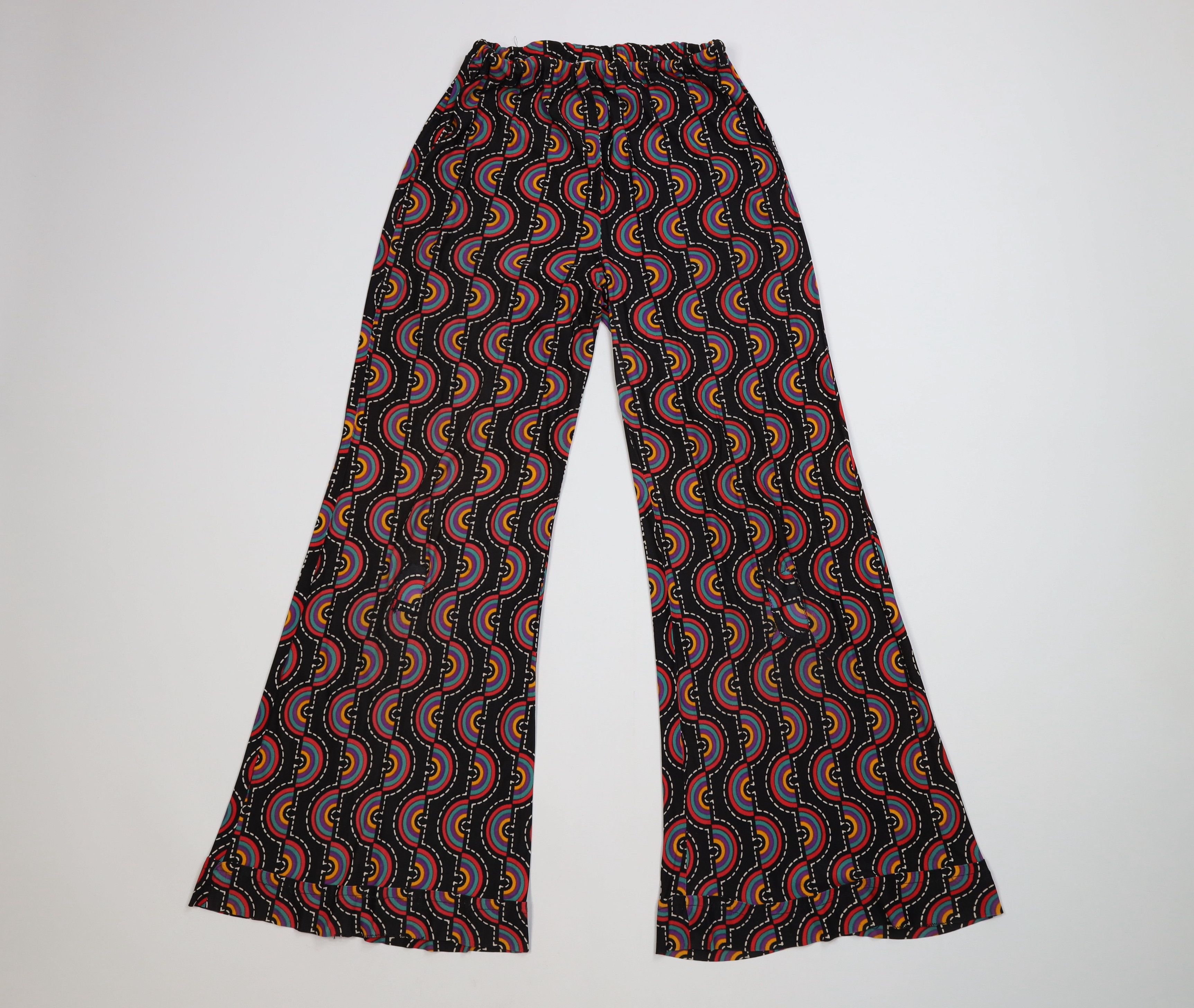 Vintage Vintage 60s 70s Boho Hippie Knit Bell Bottoms Pants Size 28" / US 6 / IT 42 - 1 Thumbnail