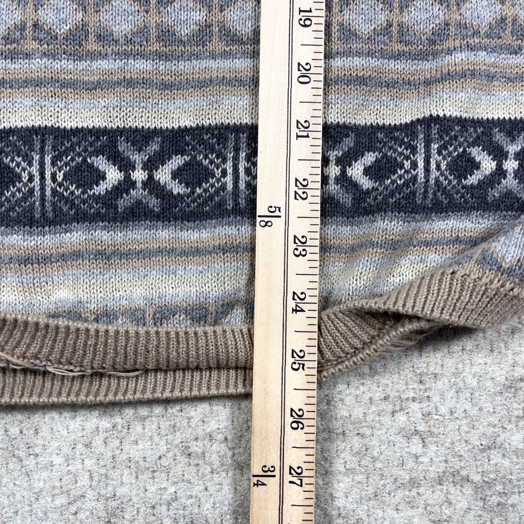 Vintage Vintage Susquehanna Trail Outtfitters UniS Sweater Geometric Knit Crew Neck Mens Large Tan Gray Golf 90s USA Retro Classic Grandpa Size US L / EU 52-54 / 3 - 7 Thumbnail