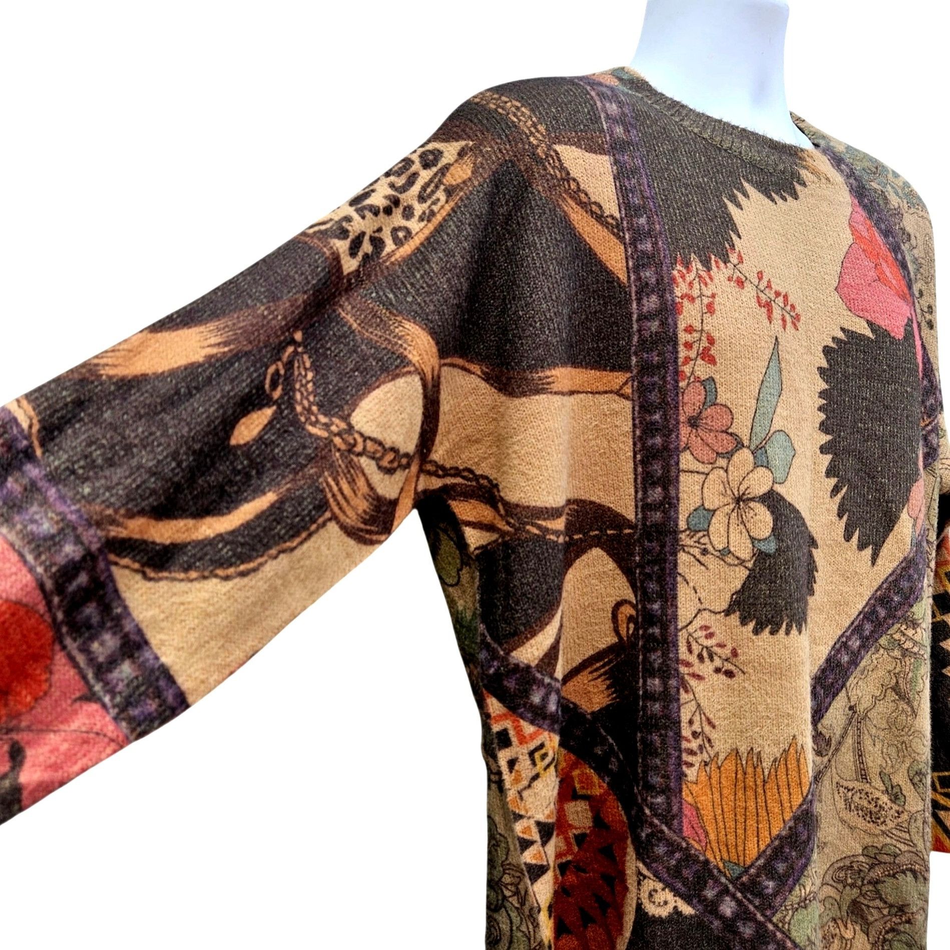 Vintage Yuma Chinese Brand Vintage Graphic Print Knit Pullover Sweat Size US XXL / EU 58 / 5 - 2 Thumbnail