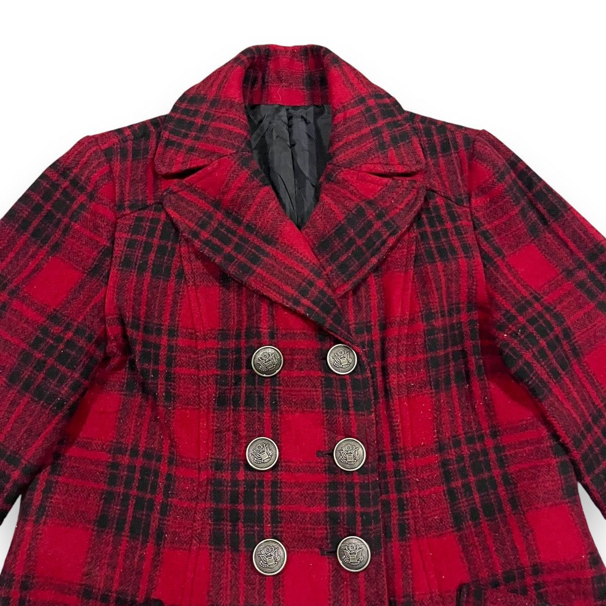 If Six Was Nine × Japanese Brand × Le Grande Bleu (L.G.B.) 🇯🇵 JAPANESE BRAND TARTAN WOOL PEACOAT Size L / US 10 / IT 46 - 3 Thumbnail