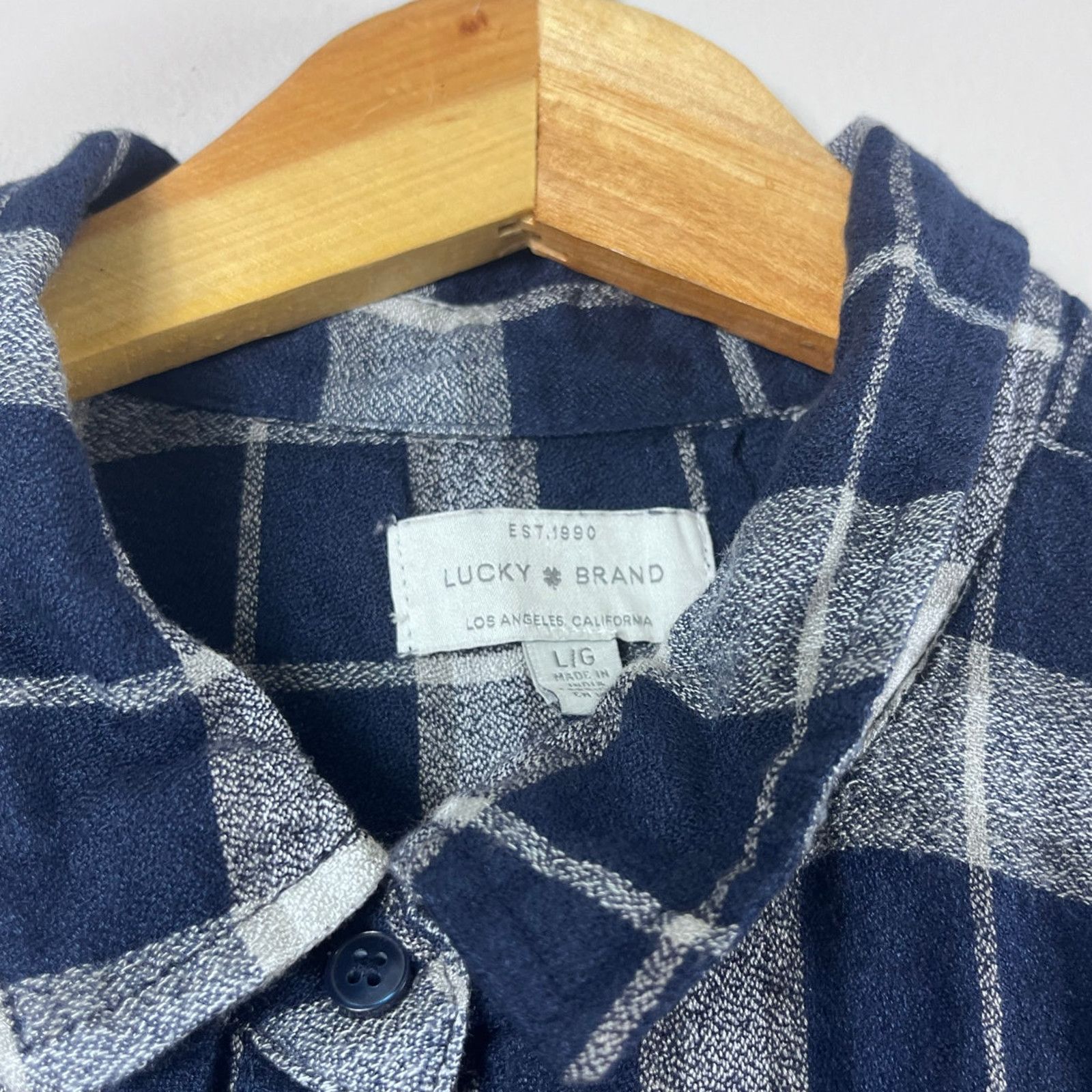 Lucky Brand Lucky Brand Women's Blue Plaid Button-Front Shirt - L Size L / US 10 / IT 46 - 2 Thumbnail