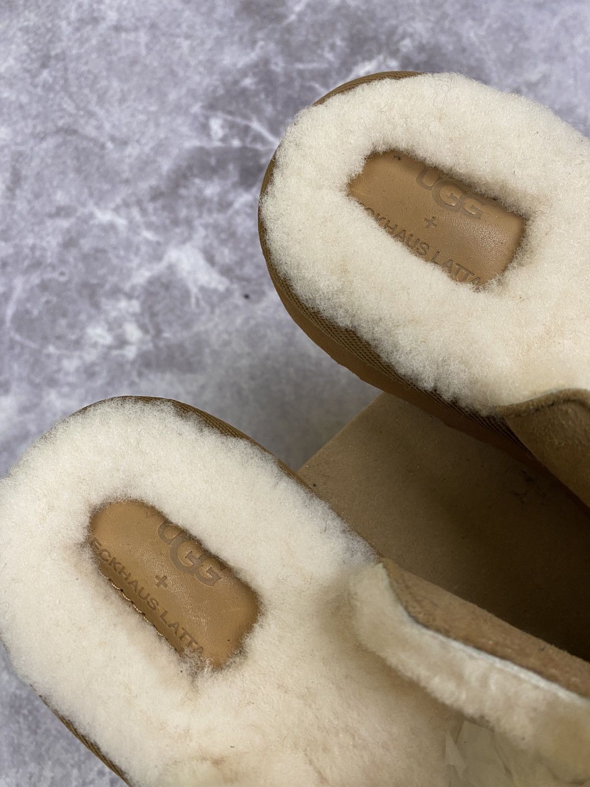 Eckhaus Latta Ugg x Eckhaus Latta Square Toe Sheepskin and Leather Mules Size US 8 / IT 38 - 3 Thumbnail