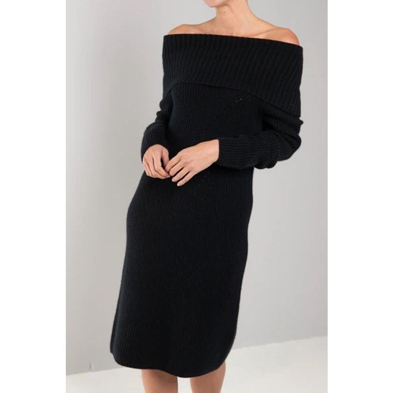 Tse TSE cashmere Multi Neck Knitted Knee Length Dress sz XS Size XS / US 0-2 / IT 36-38 - 1 Thumbnail