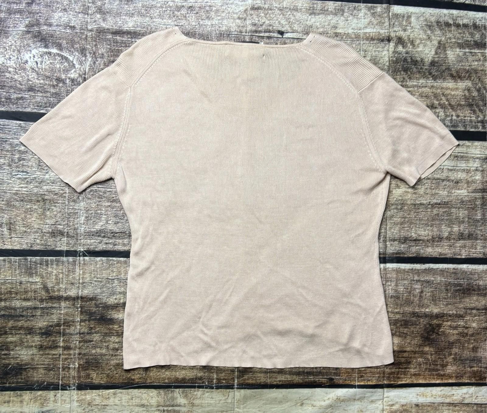 Joseph Abboud Joseph A Silk Top Womens Medium Knit Short Sleeve Pink Size M / US 6-8 / IT 42-44 - 3 Thumbnail
