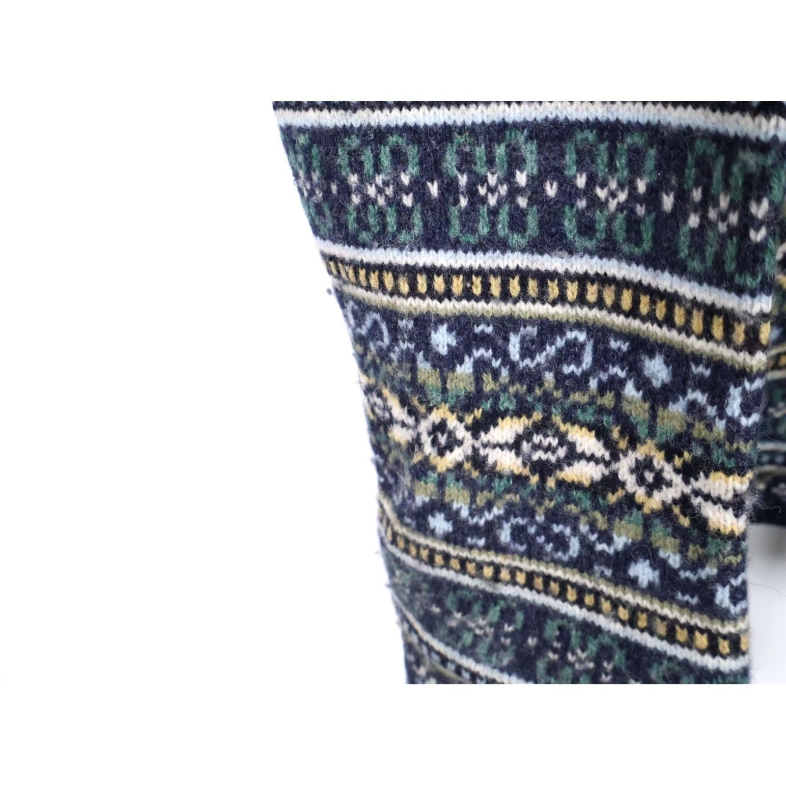 J.Crew VINTAGE J.CREW Lambs Wool Sweater Women's Medium Dark Blue Fair Isle Crewneck Knit Size M / US 6-8 / IT 42-44 - 5 Thumbnail