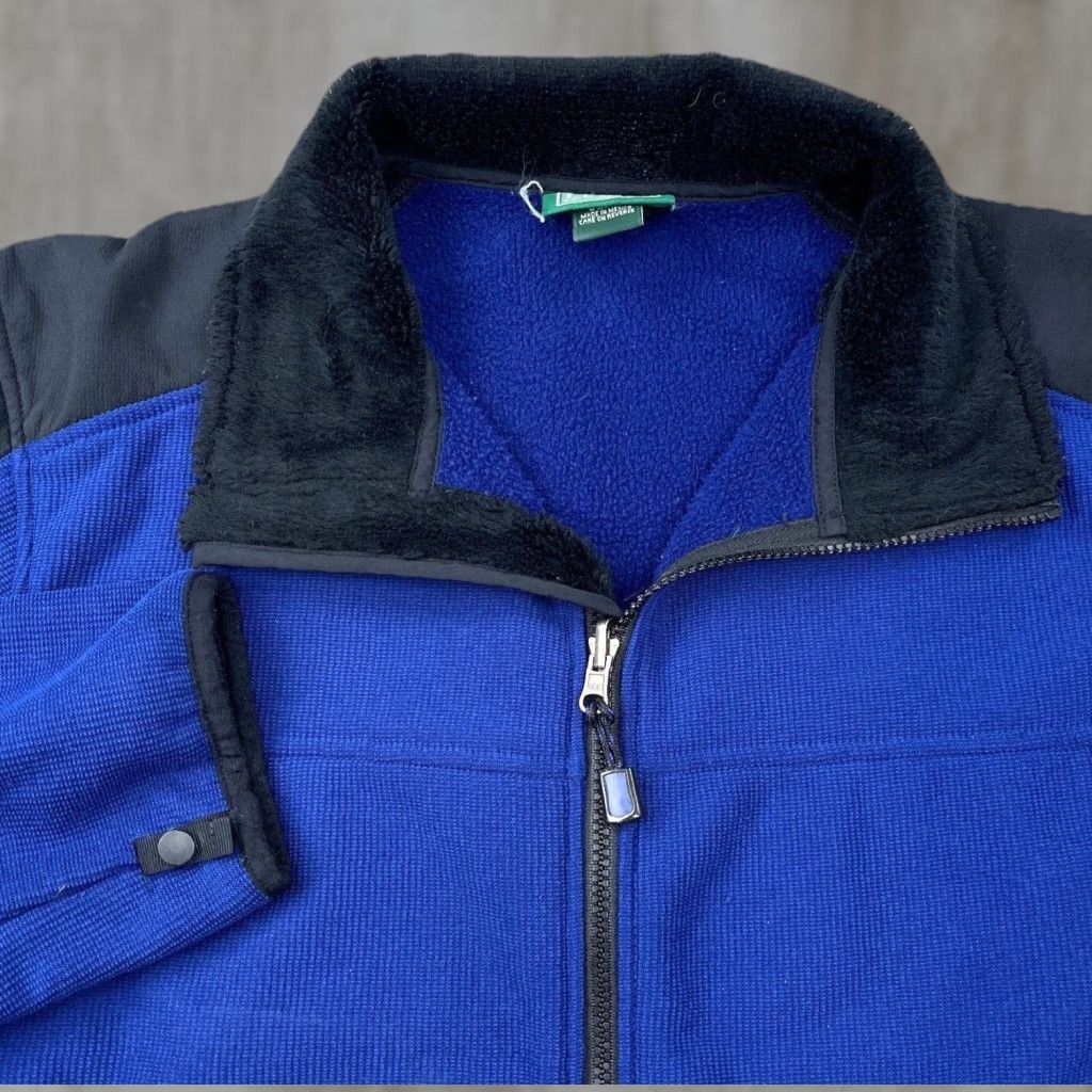 Vintage LL Bean Jacket Men Large Blue Black Thermal Waffle Knit Fleece Lined Layer Size US L / EU 52-54 / 3 - 1 Thumbnail