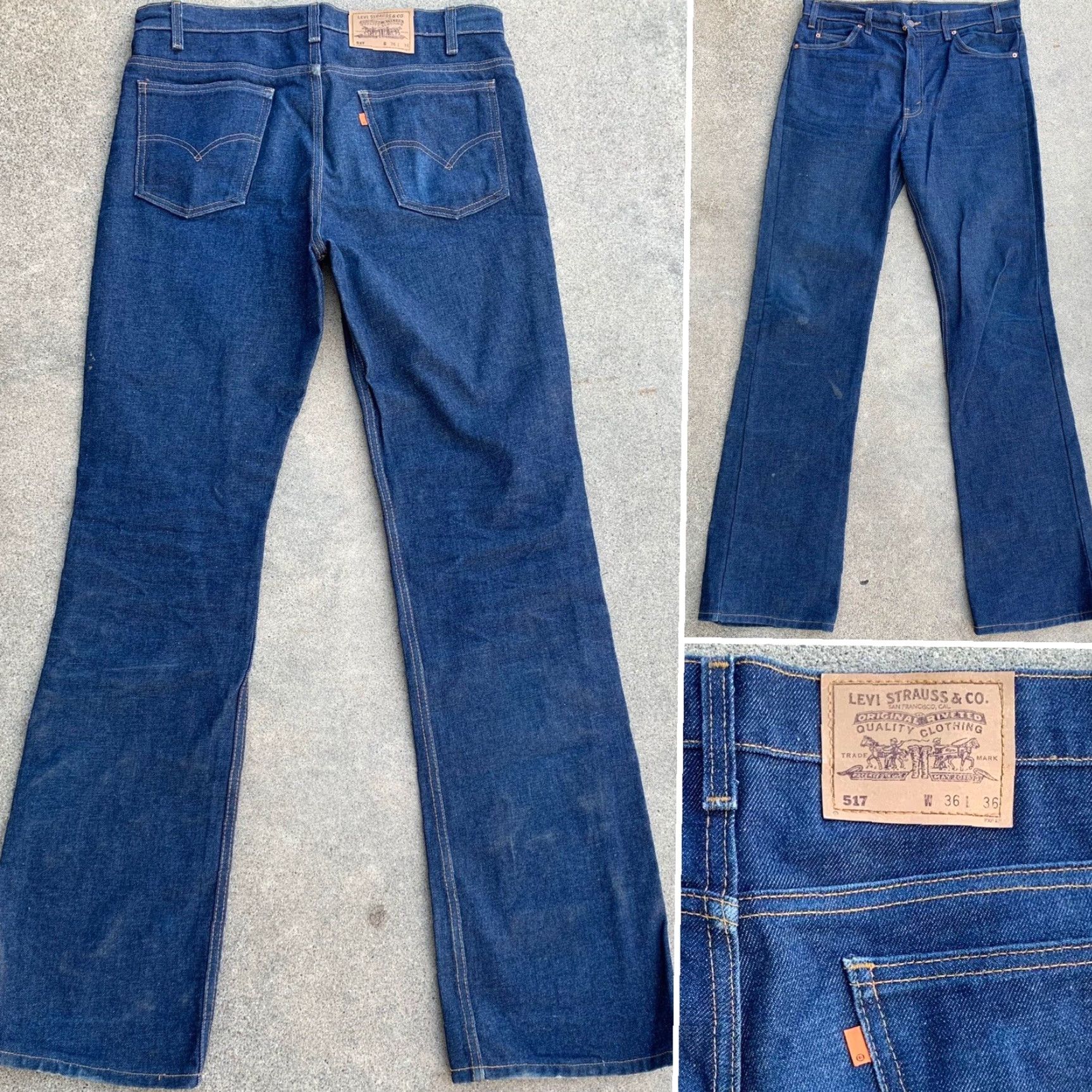 Levi's VINTAGE Levi's Jeans 517 Men Orange 36x37 1/2 W 38 L 37 1/2 5-Pocket USA Rise High 12+ Cotton Denim Jeans Size US 36 / EU 52 - 2 Thumbnail