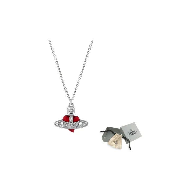 Vivienne Westwood Vivienne Westwood Diamante Heart Pendant Necklace 0079 Size ONE SIZE - 1 Thumbnail
