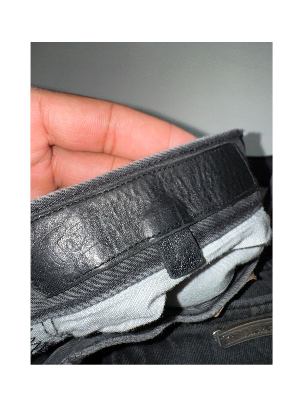 Chrome Hearts CHROME HEARTS BLACK LEATHER CROSS PATCH GREY LEVIS JEANS Size US 32 / EU 48 - 12 Thumbnail