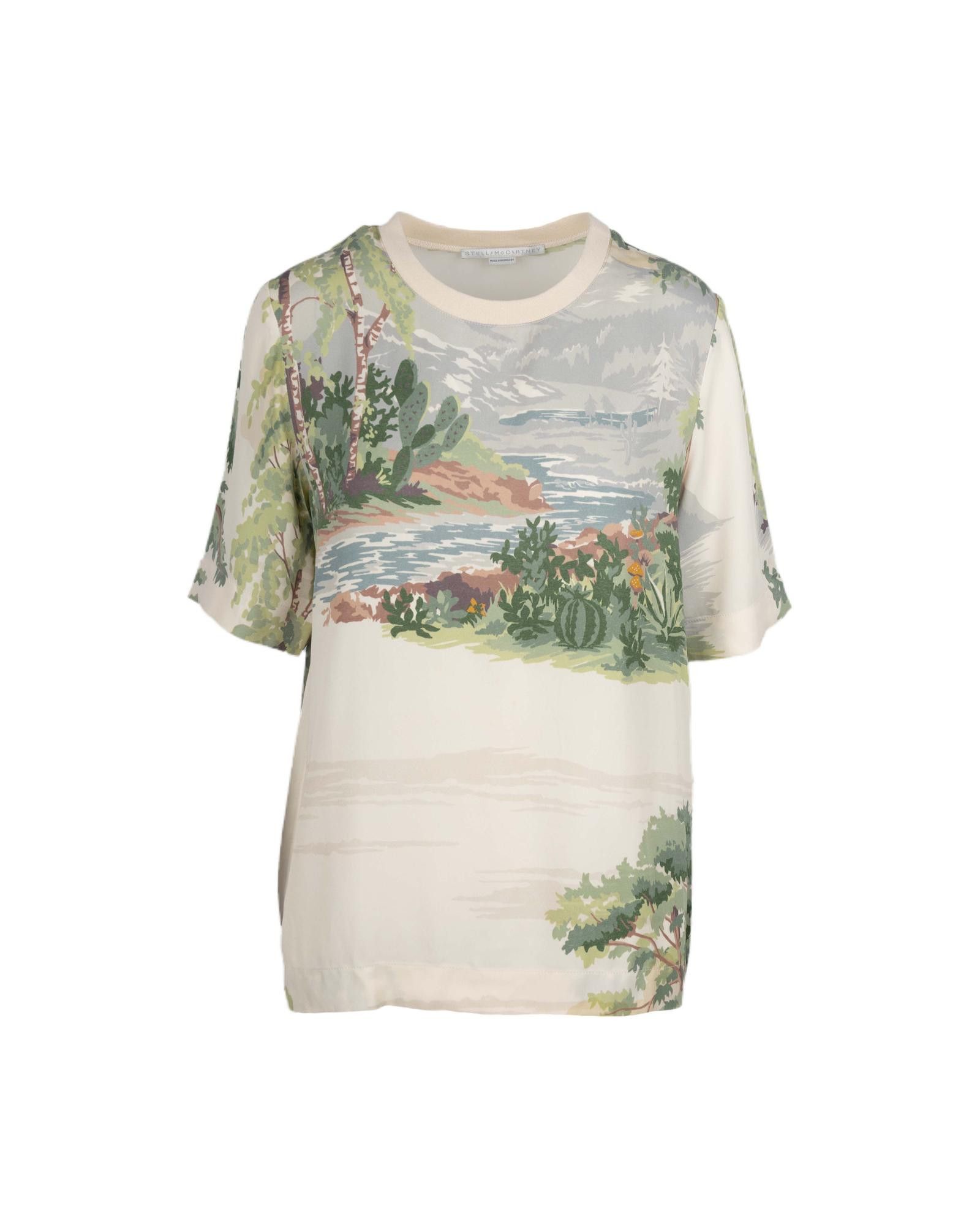 image of Stella Mccartney Serene Nature Landscape T-Shirt, Women's (Size XS)