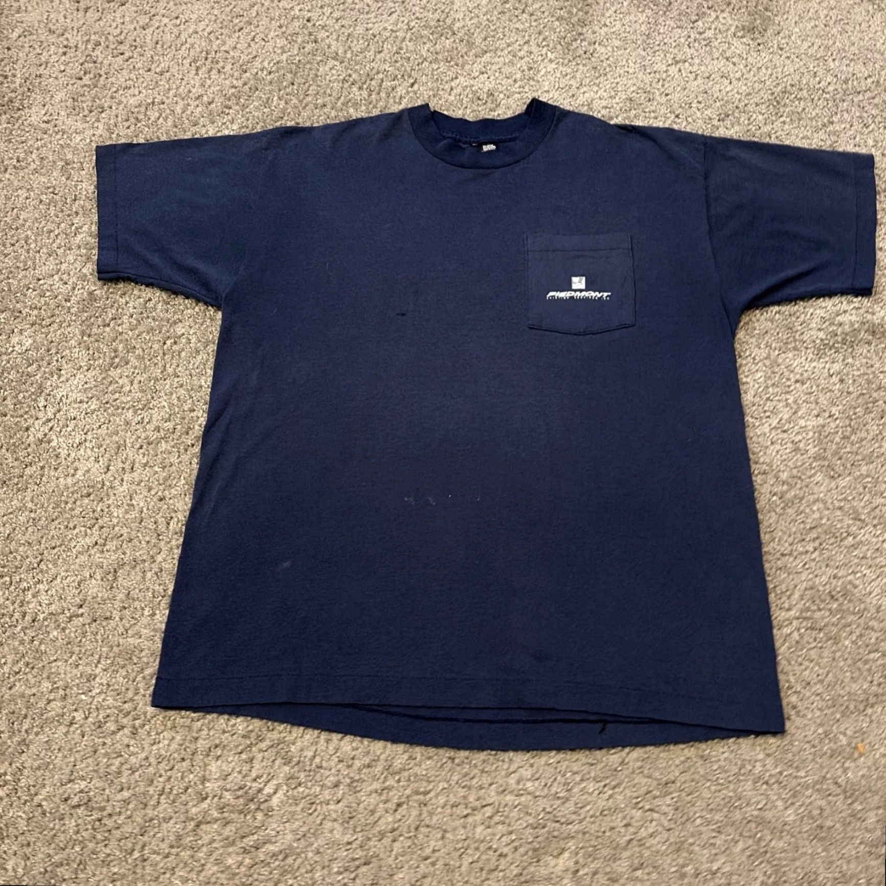 Vintage VINTAGE 90s Piedmont Aviation Airplane Aircraft Pocket T-Shirt XL Navy Blue Screen Stars Men Regular Pocket T-Shirt Size US XL / EU 56 / 4 - 5 Thumbnail