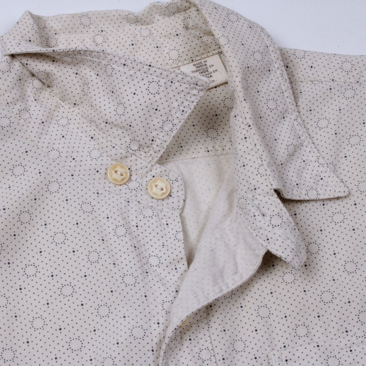 Levi's LEVIS Selvedge Cream Geometric Polkadot Long Sleeve Shirt Size US S / EU 44-46 / 1 - 12 Thumbnail