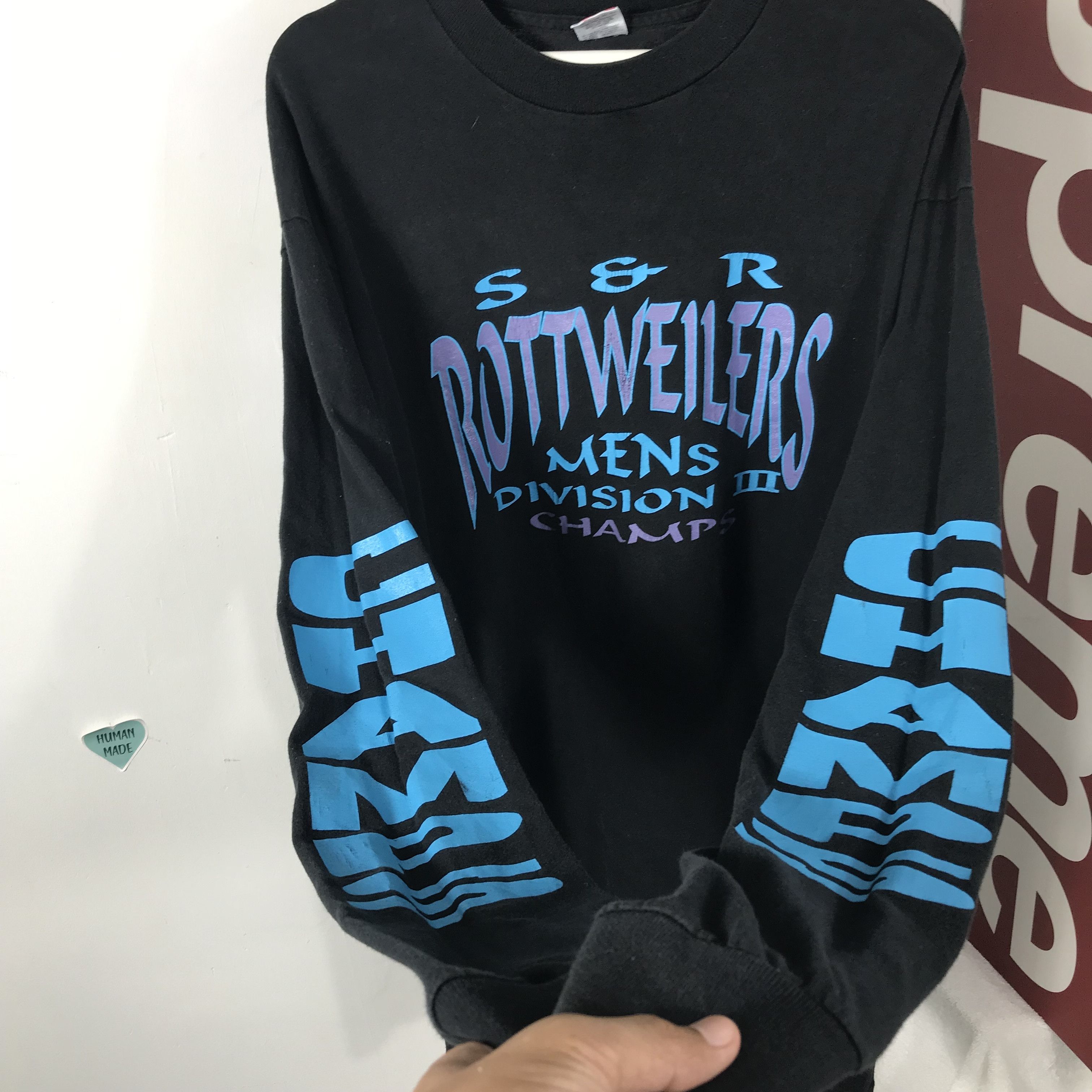 Fruit Of The Loom 90S Rottweiler CHAMPION Dog Fear Is For Others T Shirt Black Size US XL / EU 56 / 4 - 7 Thumbnail