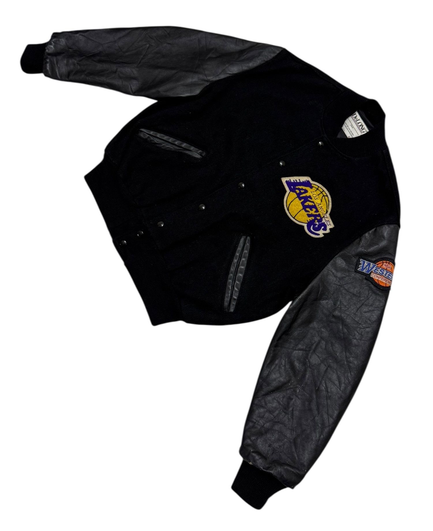 Delong Delong Lakers Big Logo Leather Wool Varsity Jacket Size US L / EU 52-54 / 3 - 5 Thumbnail