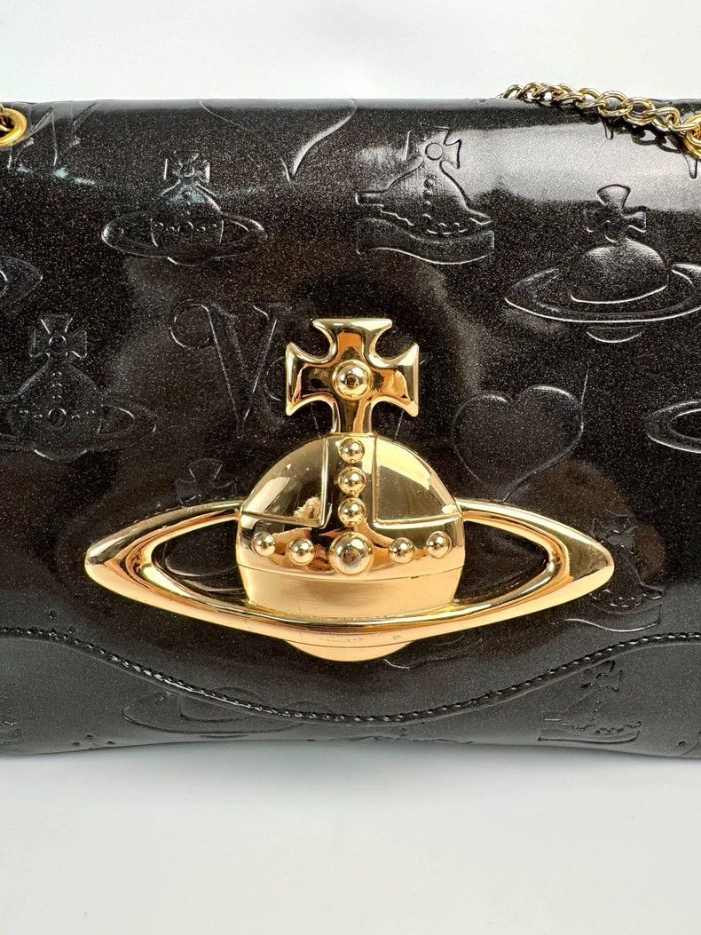 Vivienne Westwood Vivienne Westwood size os Black and Gold Big Saturn Shoulde Size ONE SIZE - 4 Thumbnail