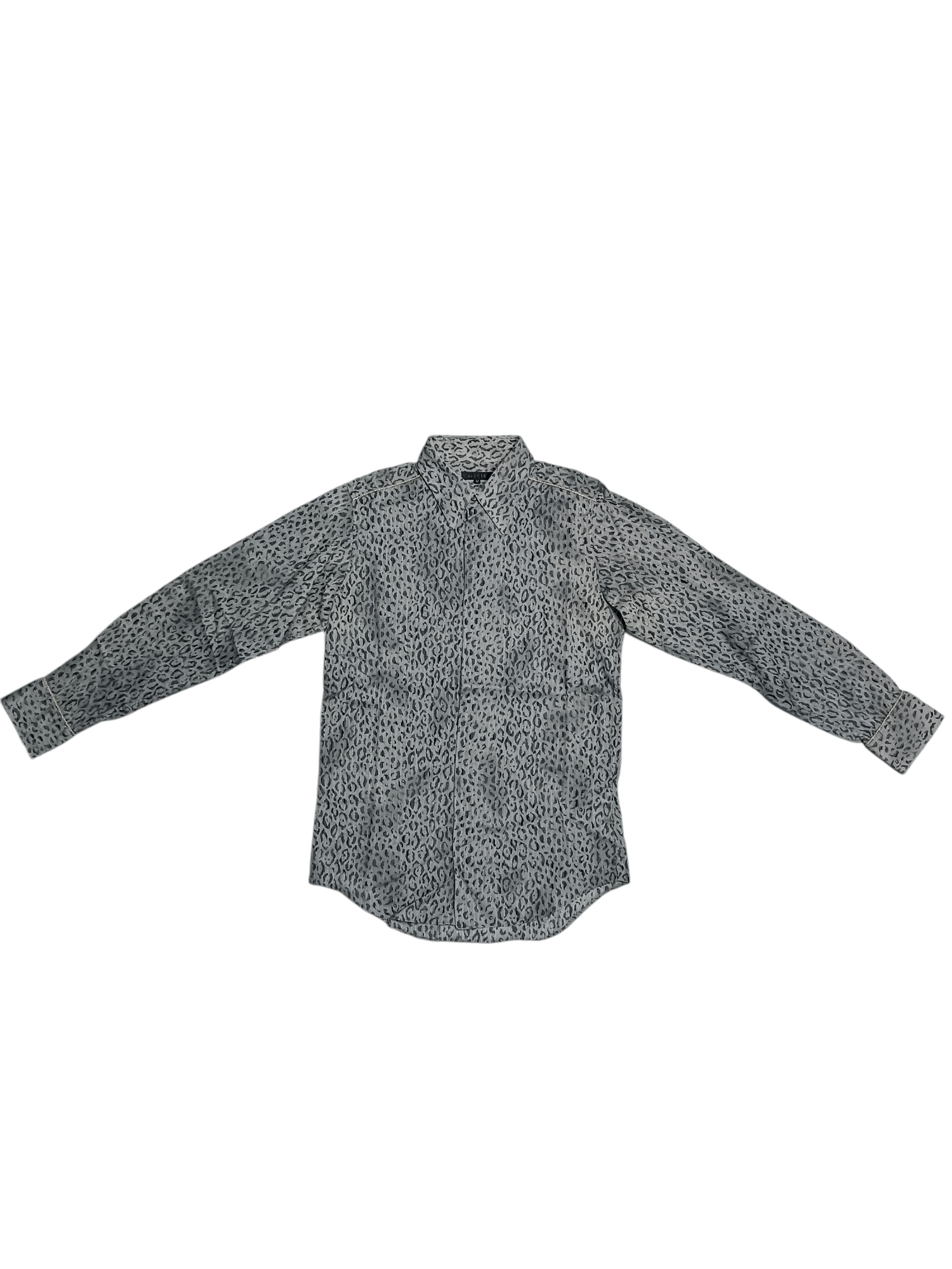 Japanese Brand Grey Leopard Print Long Sleeve Shirt Size US M / EU 48-50 / 2 - 6 Thumbnail