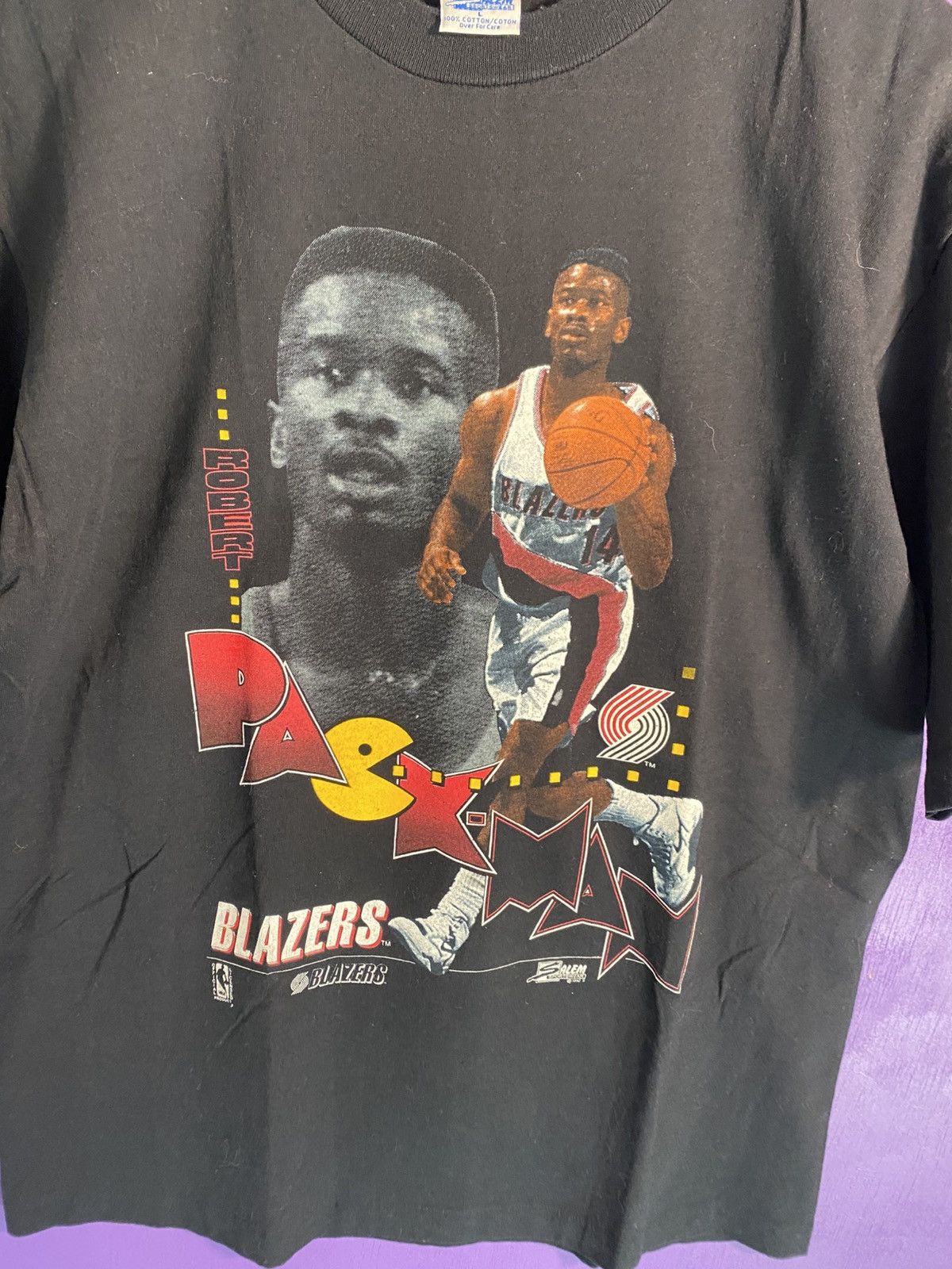 Salem Sportswear Vintage 90s Salem trailblazers Robert Pac-man player tee Size US L / EU 52-54 / 3 - 3 Thumbnail