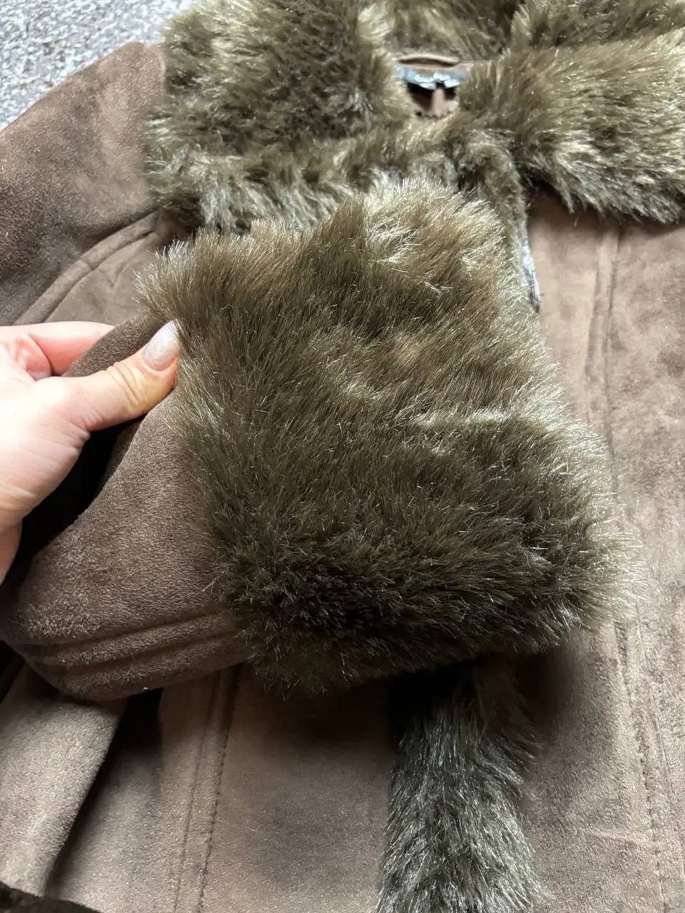 If Six Was Nine × Vintage Vintage Y 2K Suede Leather Style Fur Faux Collar Sleeve Jack Size L / US 10 / IT 46 - 6 Thumbnail