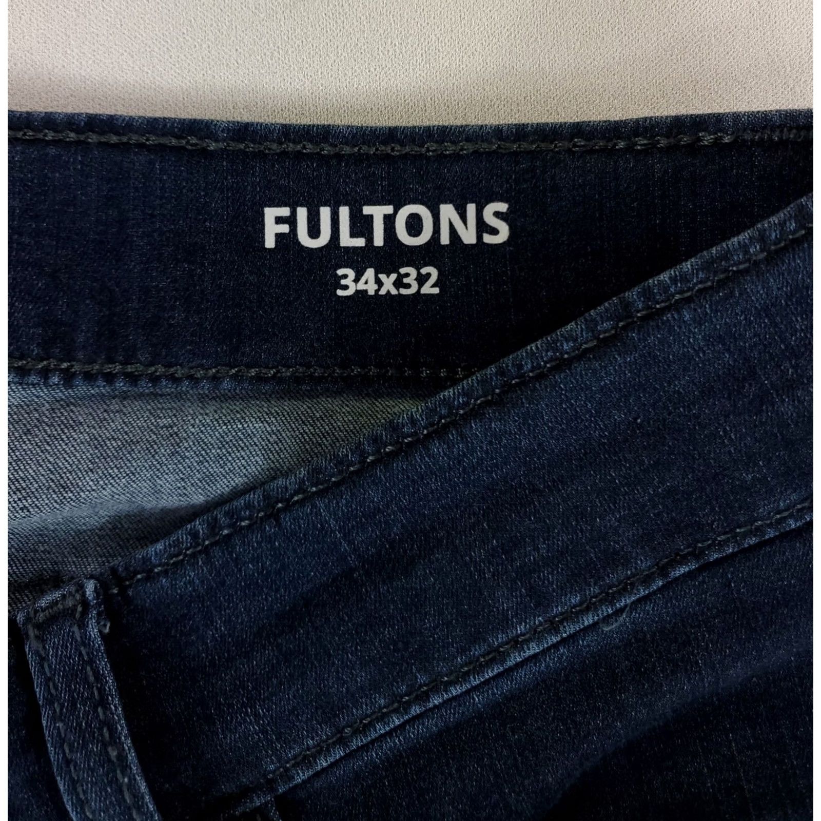 Vintage Mugsy Jeans Fultons Blue Stretch Performance Jeans 34x32 Mens Regular Straight Blue 33x32 Actual Size US 33 - 3 Thumbnail