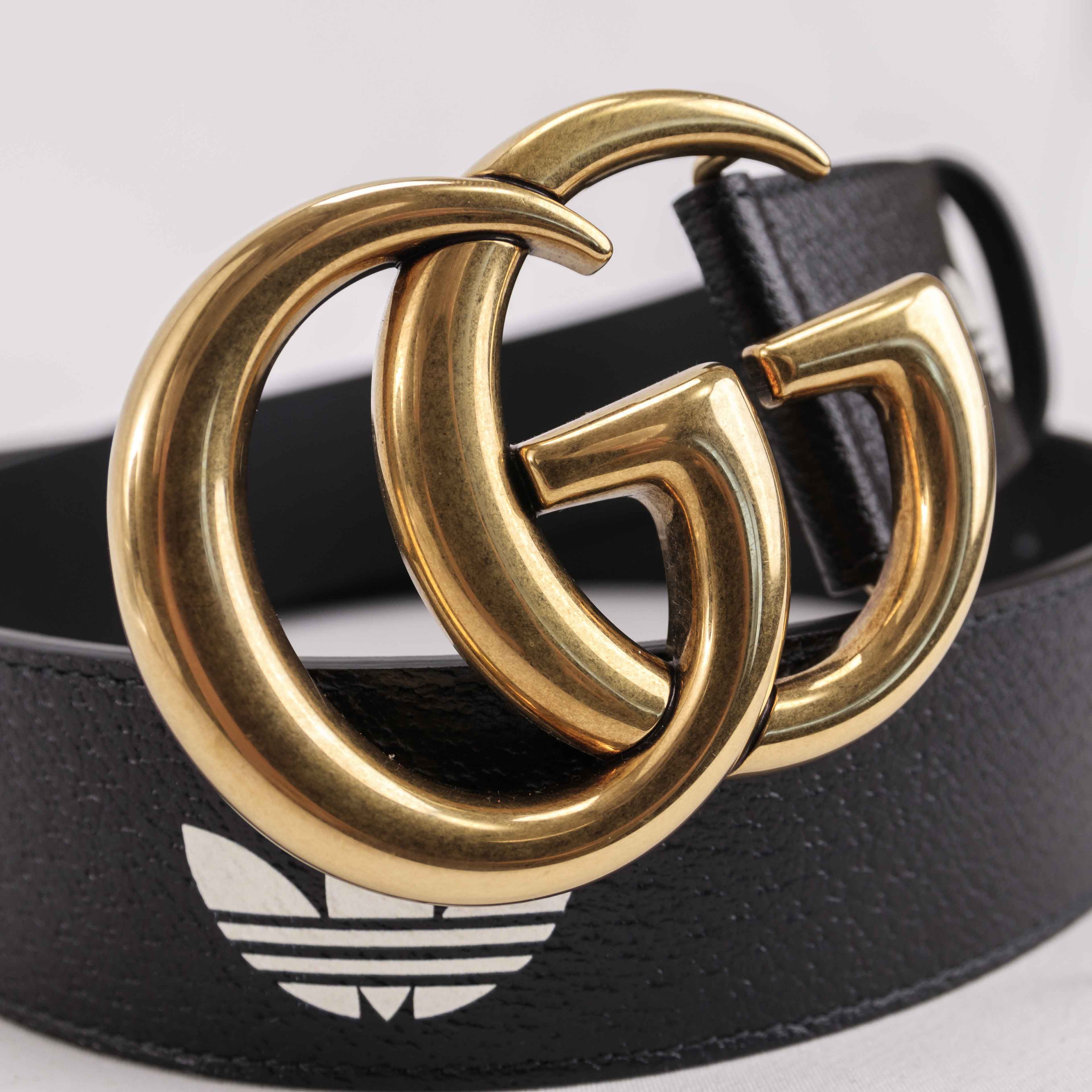 Adidas × Gucci Gucci X Adidas Double Interlocking G Leather Belt Size ONE SIZE - 3 Thumbnail