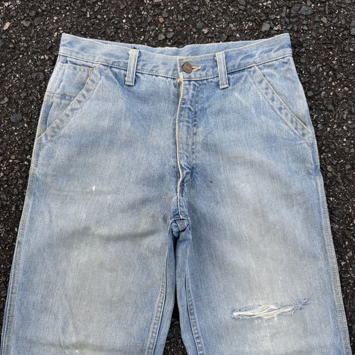 Japan Blue × Jean × Vintage VINTAGE BLUE WAY STRAIGHT FADED RIPPEP JEAN PANTS Size US 32 / EU 48 - 4 Thumbnail