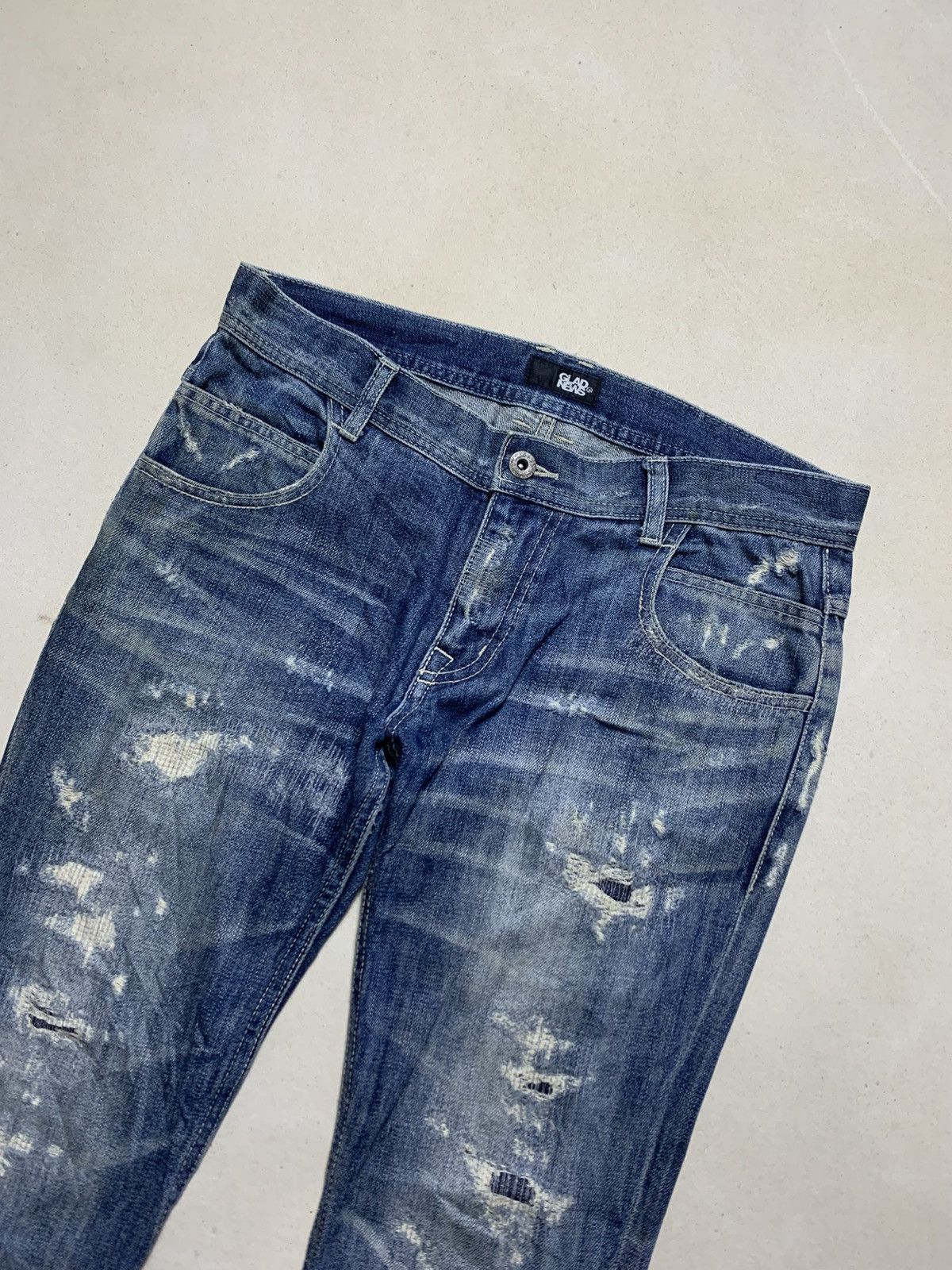 Japanese Brand Japanese Brand Glad News Distressed Denim Size US 32 / EU 48 - 3 Thumbnail