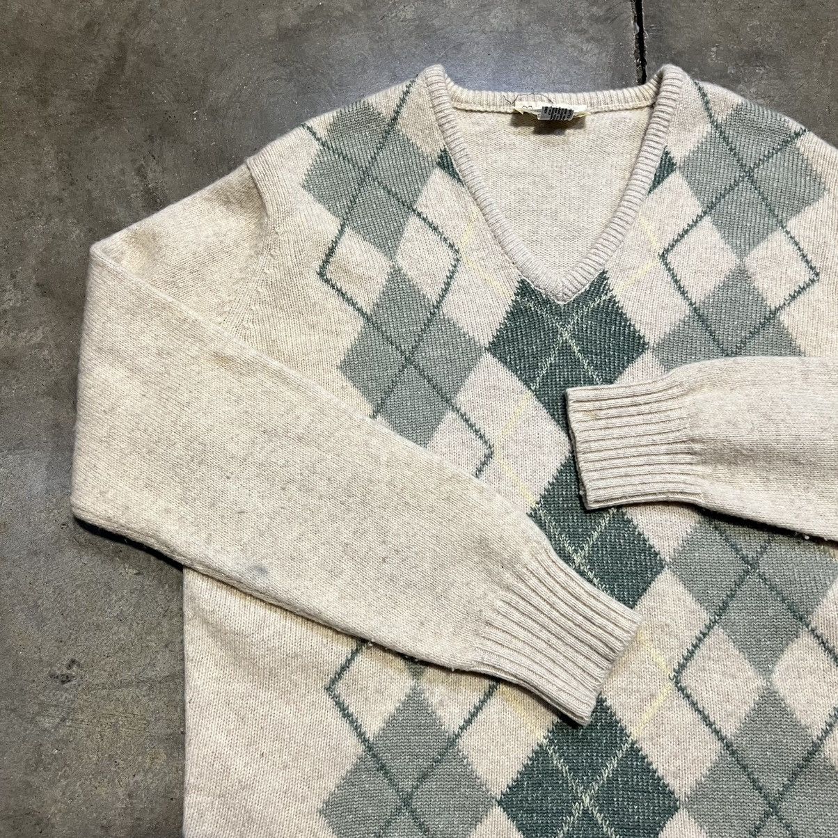 Vintage Vintage 80s Argyle Plaid Wool Sweater Scottland V Neck Ivy Size US L / EU 52-54 / 3 - 6 Thumbnail