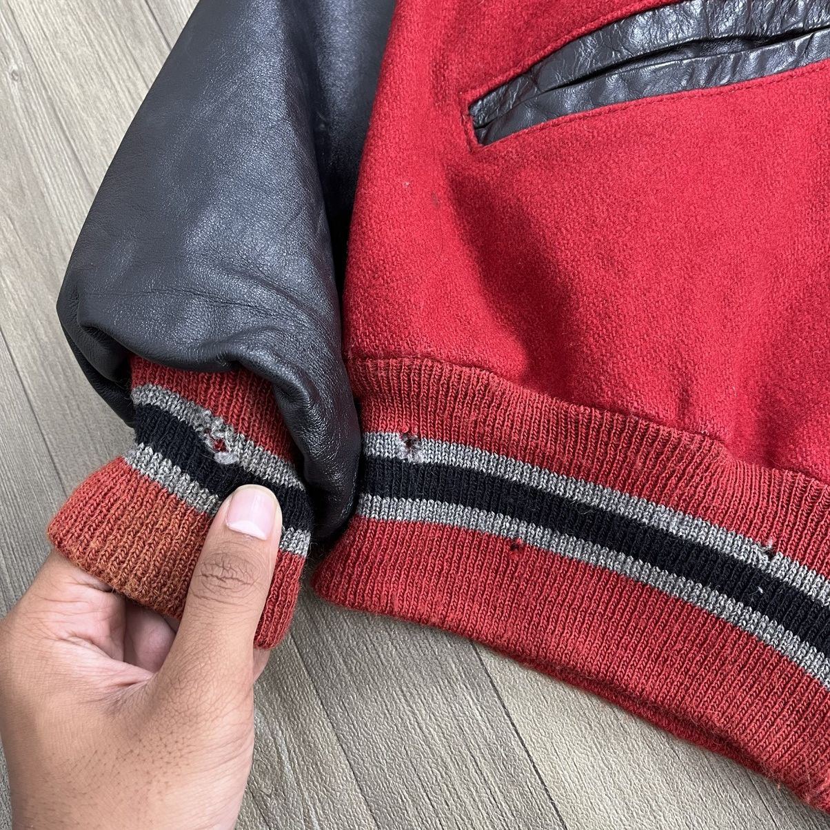 Vintage 1990s Delong UNLV Runnin Rebels Wool Leather Varsity Jacket Size US L / EU 52-54 / 3 - 8 Thumbnail