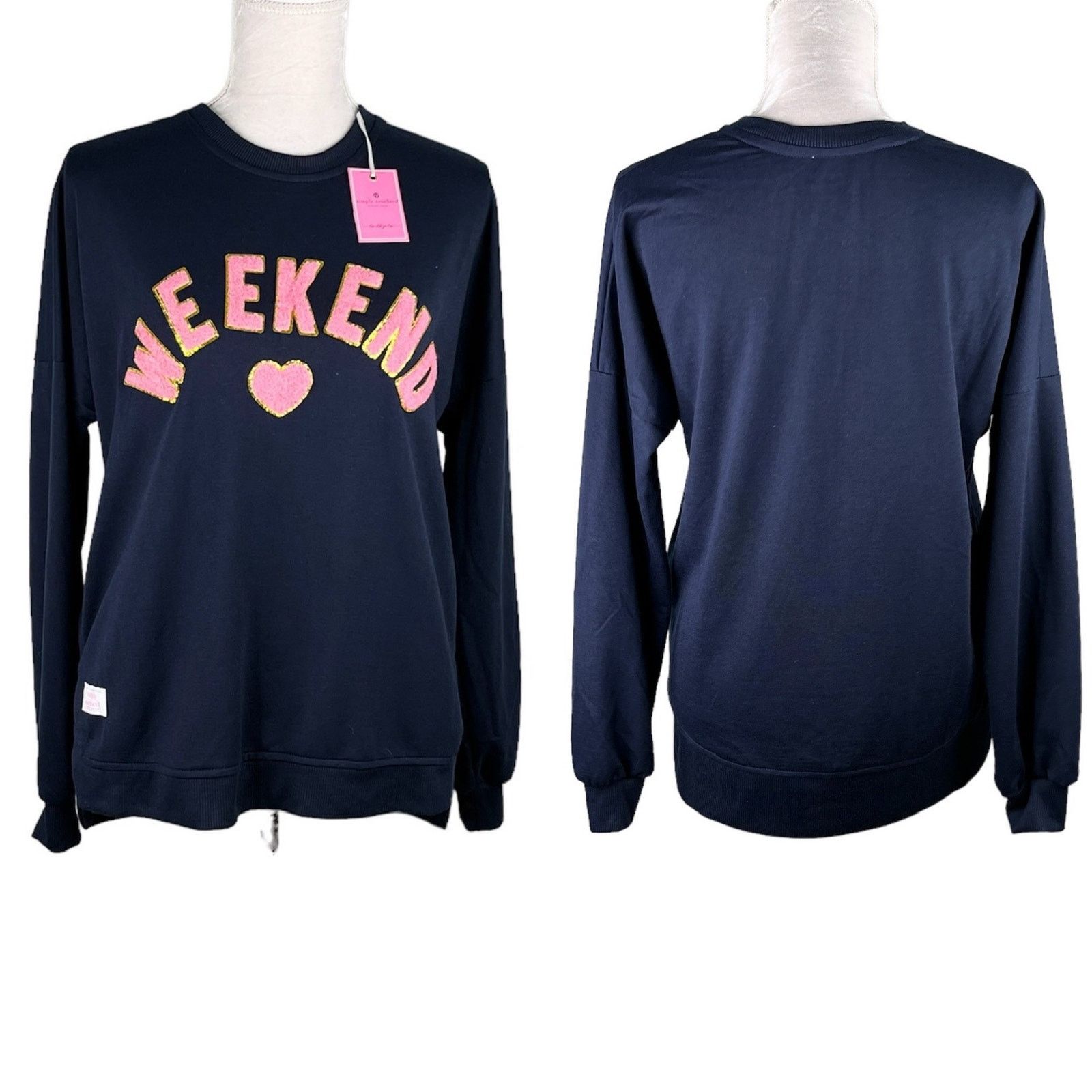 Other Simply Southern Weekend Sparkle Pullover Pockets Navy S New Size S / US 4 / IT 40 - 1 Thumbnail