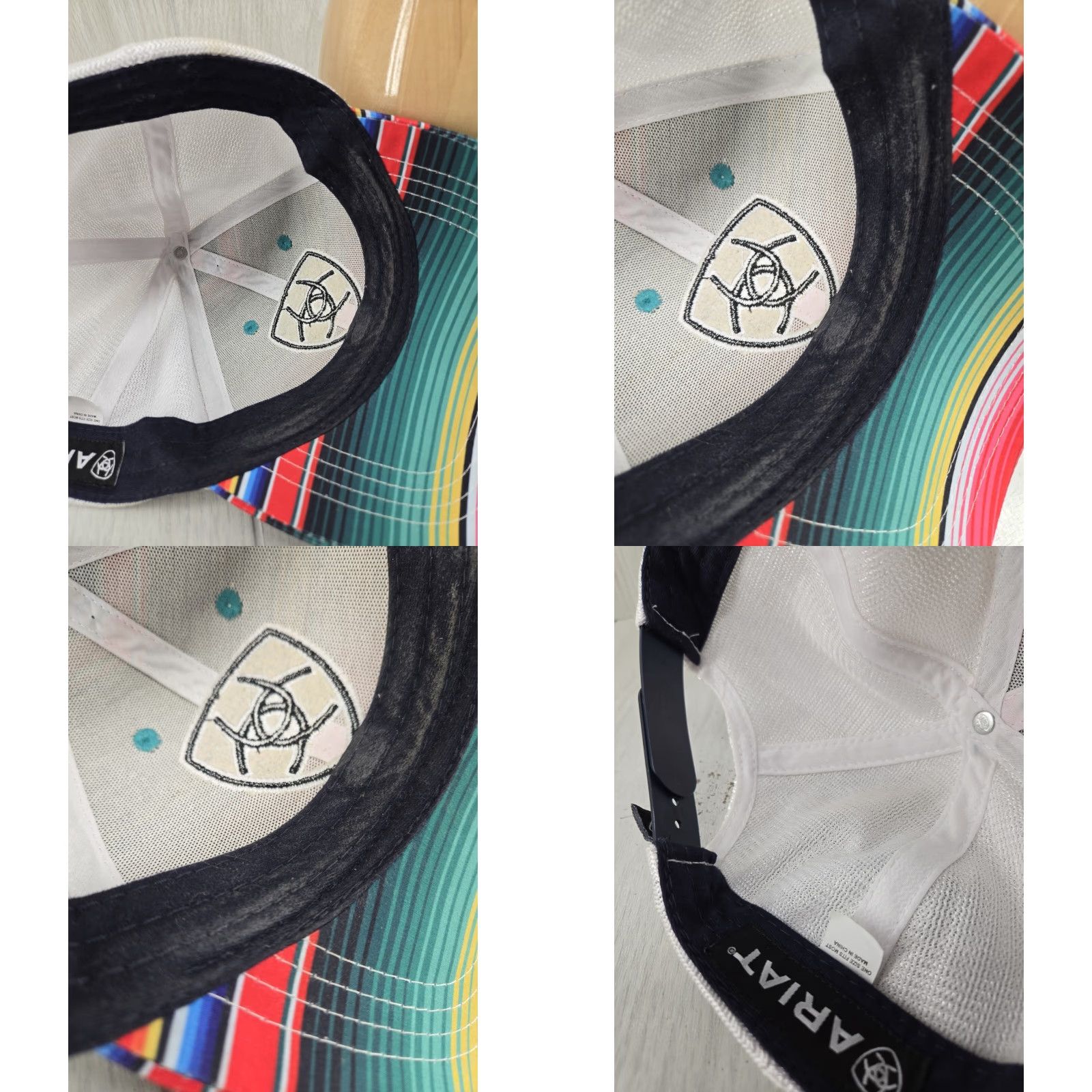 Ariat Ariat Women's Hat Bright Serape Center Shield Cap One Size Adjustable Multicolor Blue Logo Baseball Cap Womens Size ONE SIZE - 9 Thumbnail