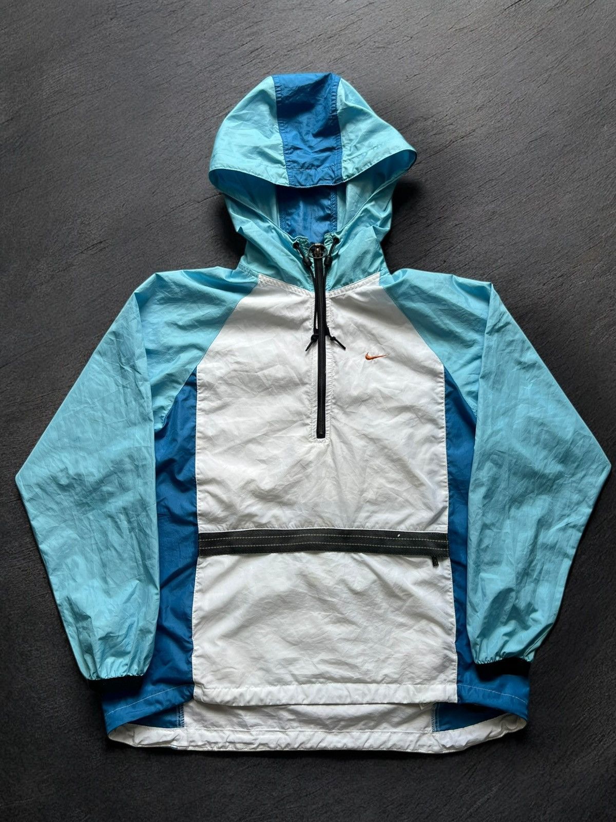 Nike × Vintage OOs Nike Vintage Jacket Nylon Swoosh Hooded Drill Size US M / EU 48-50 / 2 - 2 Thumbnail