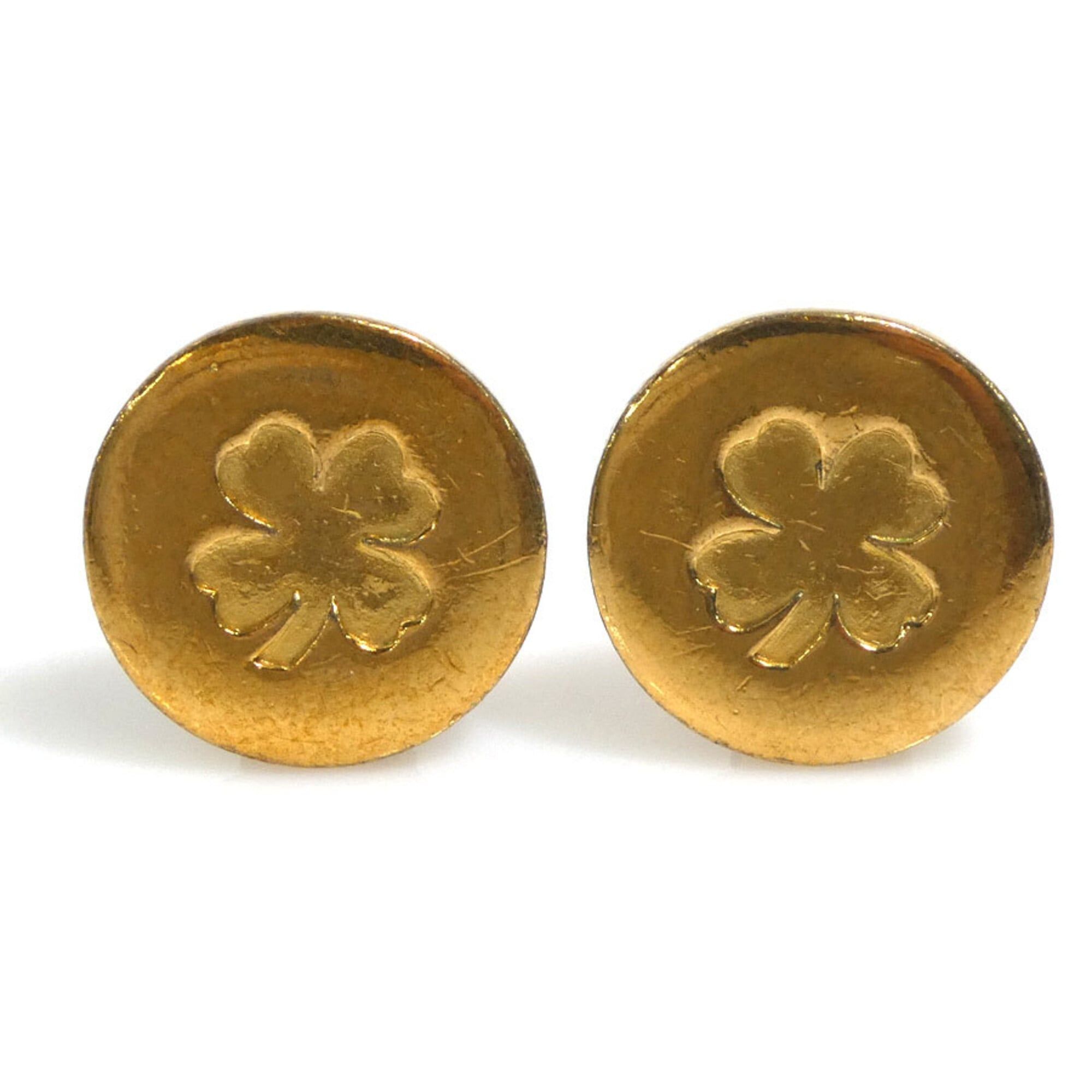 Chanel Chanel Clover Metal Earrings, Gold, Women's, Free Shipping e61710i Size ONE SIZE - 1 Thumbnail