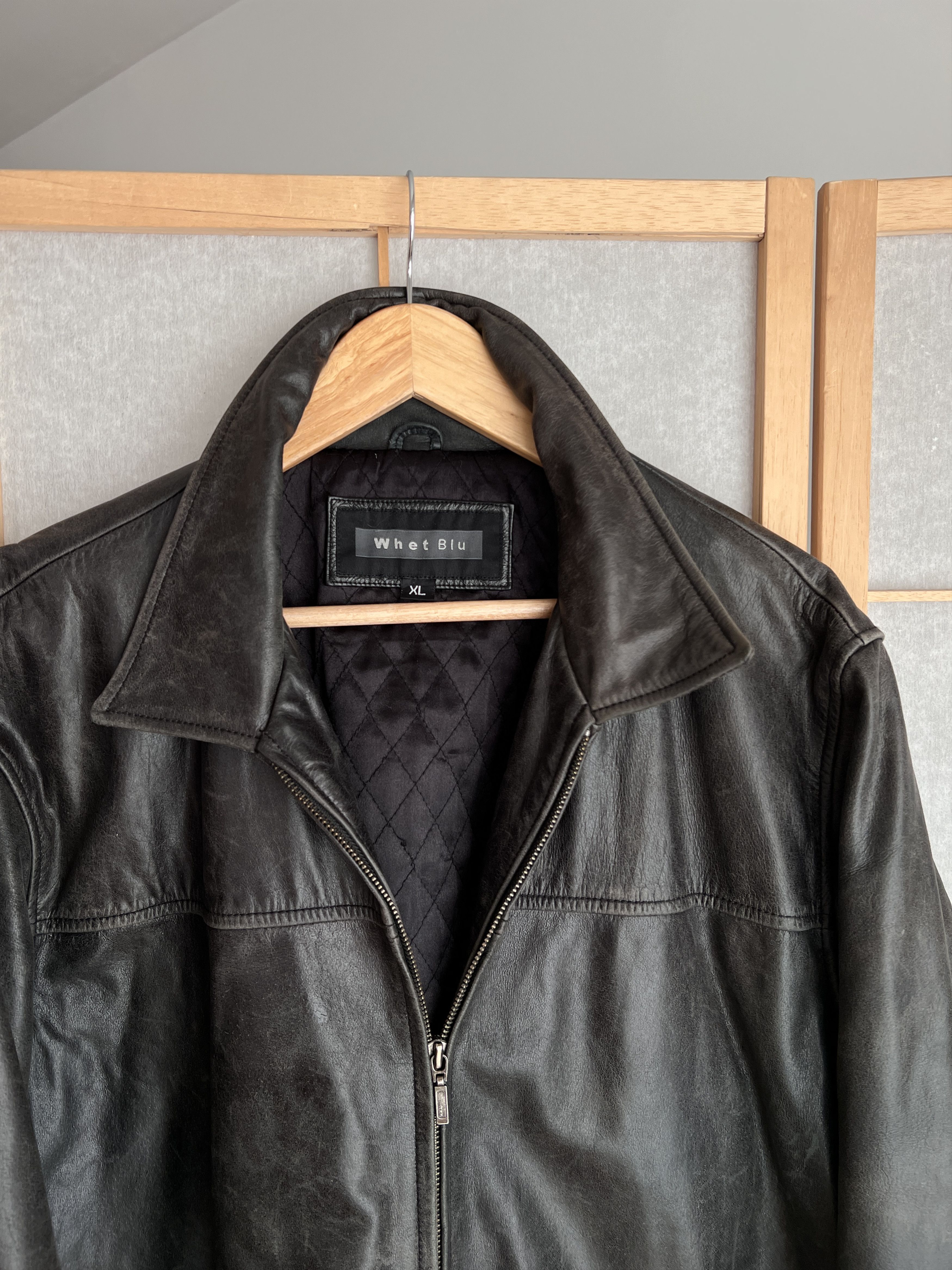 If Six Was Nine Vintage 90s Faded Leather coat hard jacket baggy y2k opium Size US L / EU 52-54 / 3 - 15 Thumbnail