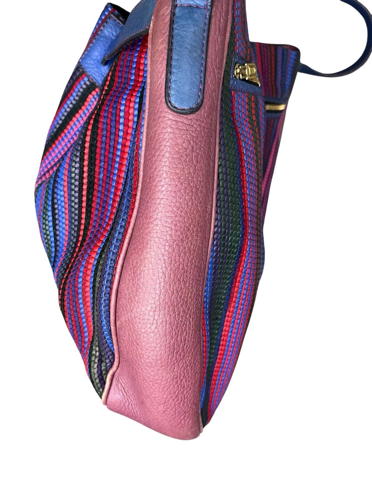 Delvaux RARE🔥Vintage Delvaux Woven Stripe Leather D Charm Bag Size ONE SIZE - 7 Thumbnail