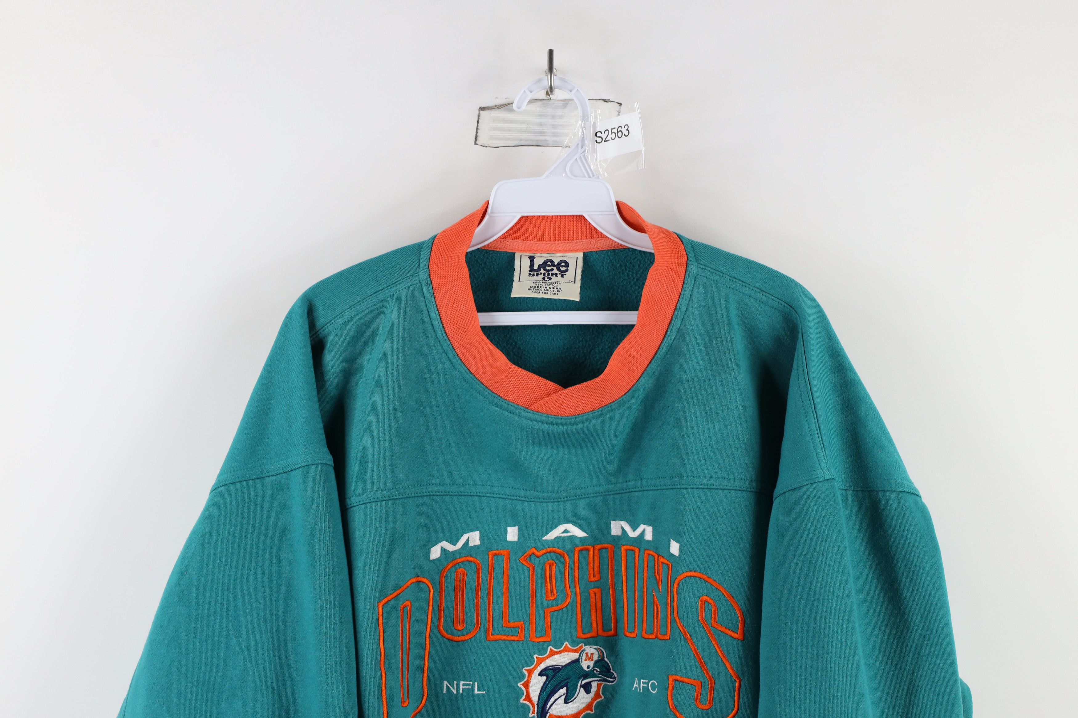 Vintage Vintage 90s Out Miami Dolphins Football Sweatshirt Teal Size US L / EU 52-54 / 3 - 2 Thumbnail
