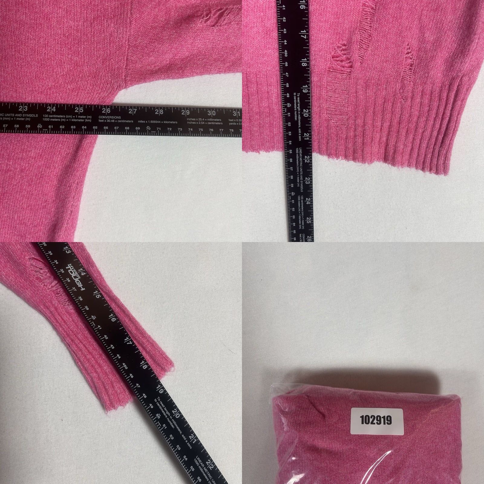 American Eagle Outfitters VINTAGE American Eagle Sweater Womens S Pink Distressed Fringe Hooded Oversized Knit Pullover Size S / US 4 / IT 40 - 8 Thumbnail