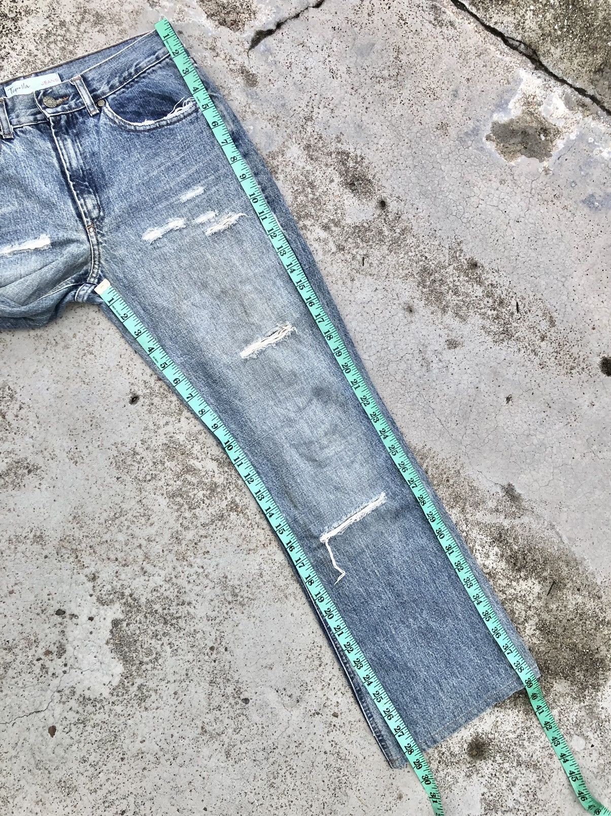 Hypebeast FLARED⚡️⚡️TEQUILA DISTRESSED JEANS Size US 30 / EU 46 - 10 Thumbnail