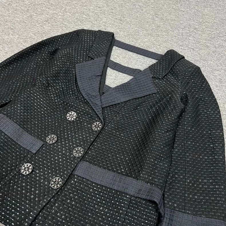 Chanel Chanel Black DoubleBreasted Coat -2505 Size US M / EU 48-50 / 2 - 3 Thumbnail
