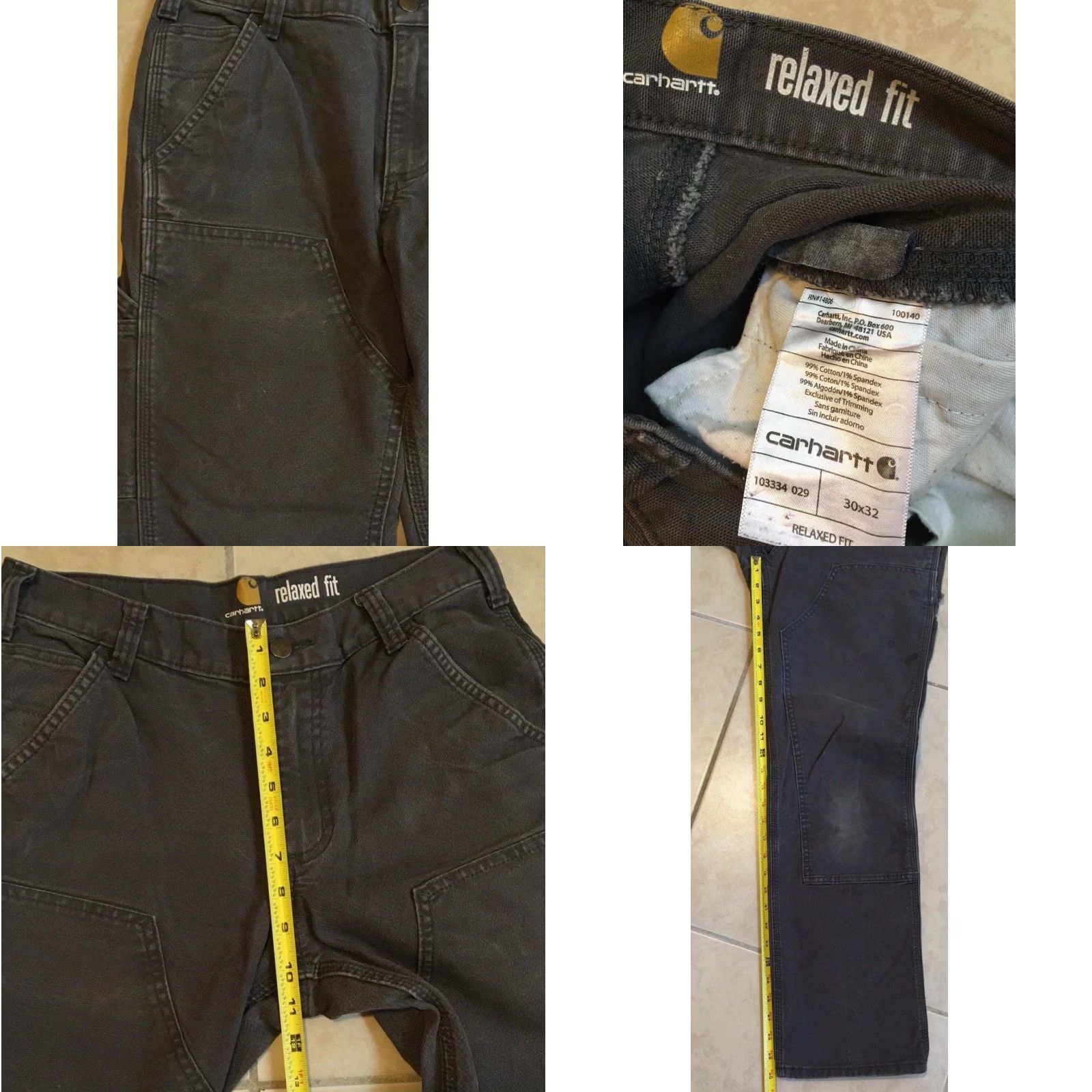 Carhartt VINTAGE Carhartt Faded Distress Double Knee Pants 30 Biker Skate Trucker Grunge 90s Size US 30 / EU 46 - 8 Thumbnail