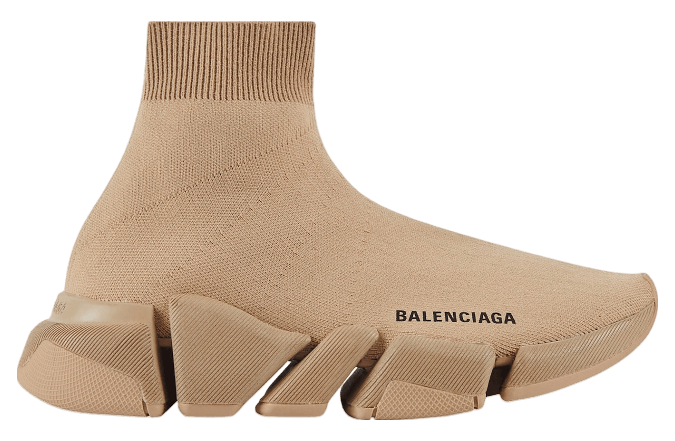 Balenciaga o1bcso1str0526 Speed 2.0 Recycled Knit Sneakers in Beige Size US 12 / IT 42 - 1 Thumbnail