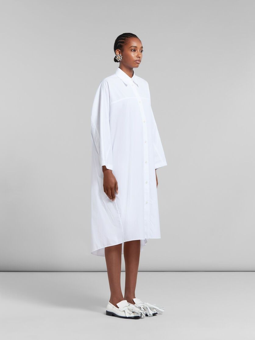 Marni o1w1db10125 Bio Poplin Oversized Shirt Dress in White Size L / US 10 / IT 46 - 3 Thumbnail