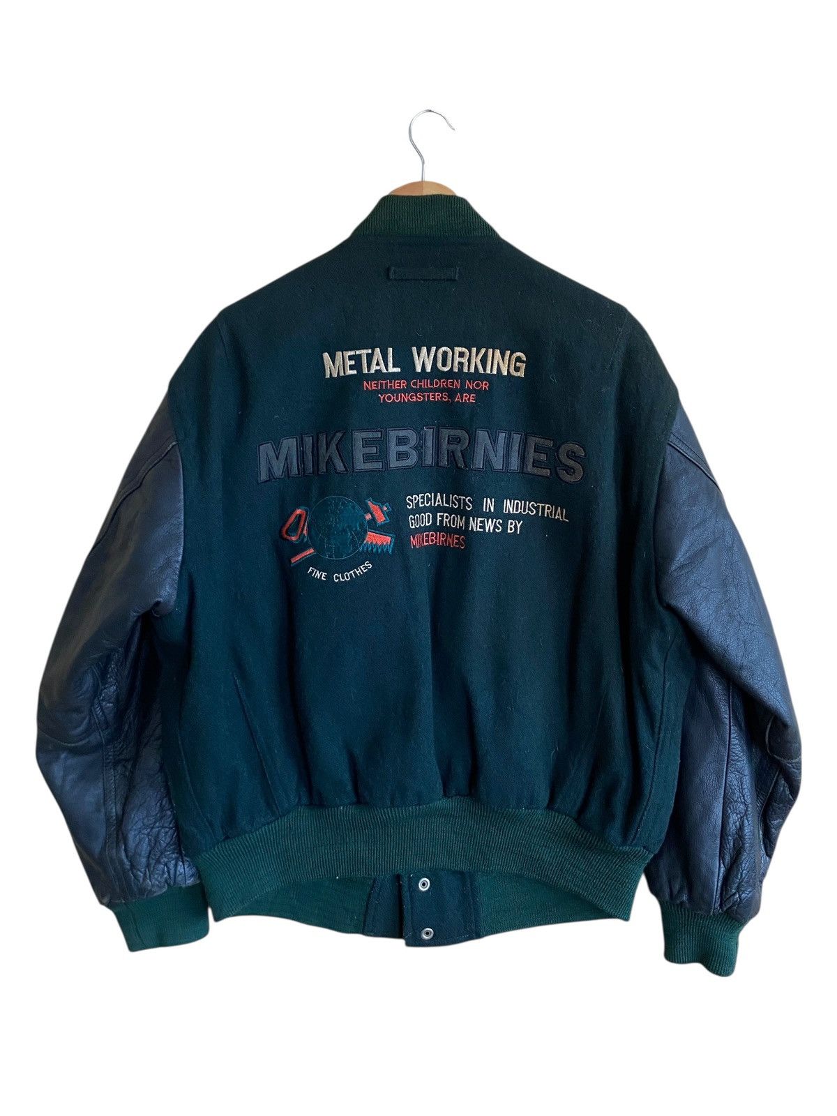 Vintage Vintage Brand Mike Birnies Varsity Leather Jacket 1970s Size US L / EU 52-54 / 3 - 2 Thumbnail