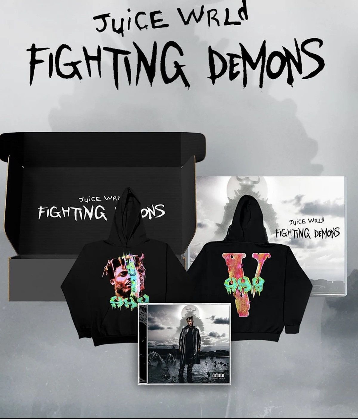 999 Club × Revenge × Vlone Juice Wrld Vlone Fighting Demons Acid Hoodie Size US XXL / EU 58 / 5 - 4 Thumbnail