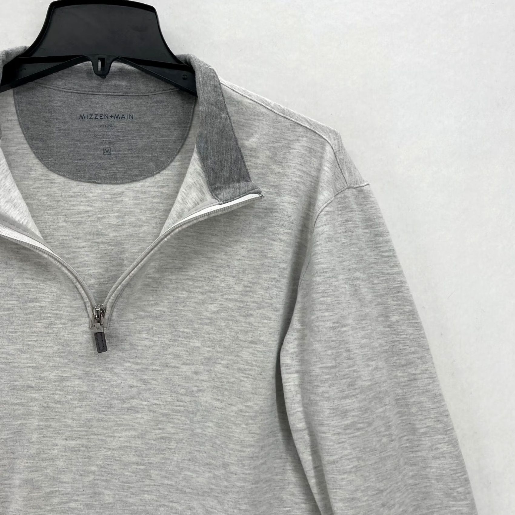 Mizzen+Main Mizzen+Main Gray Heather ProFlex Quarter Zip Sweatshirt Mens XL Performance Shirt Size US XL / EU 56 / 4 - 2 Thumbnail
